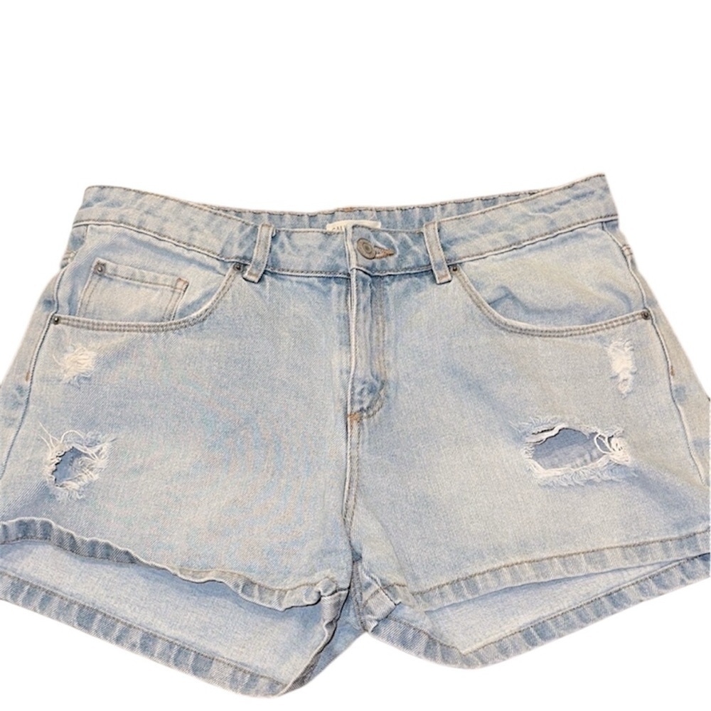 CALLIOPE Blue Distressed Denim Shorts SIZE XLarge